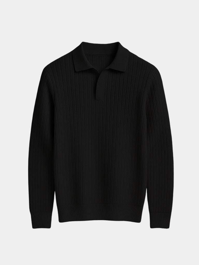Elegant Open Collar Long Sleeve Polo - CAAYWORLD CAAYWORLD