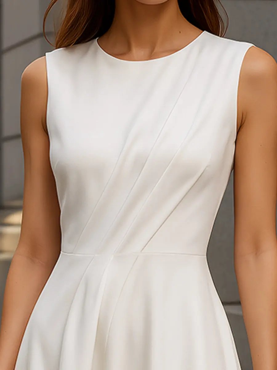 Elegant Sleeveless A-Line Silhouette - Midi Dress CAAYWORLD