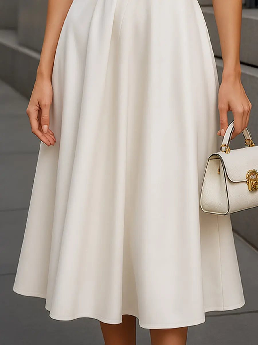 Elegant Sleeveless A-Line Silhouette - Midi Dress CAAYWORLD