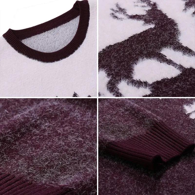 Elk Motif Knit - Sweater CAAYWORLD