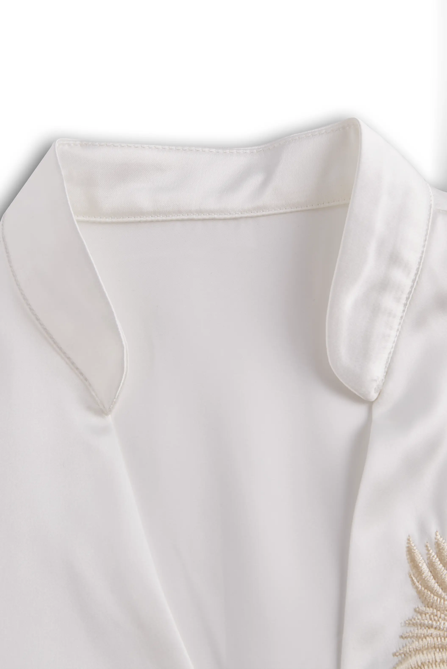 Embroidered V‑Neck Wrap Tie Waist - Blouse CAAYWORLD