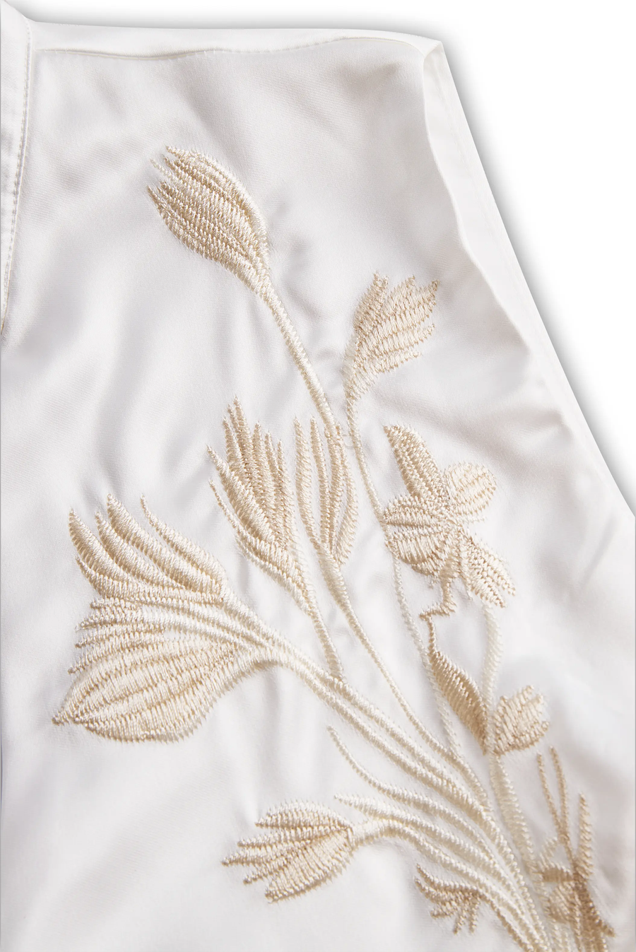 Embroidered V‑Neck Wrap Tie Waist - Blouse CAAYWORLD