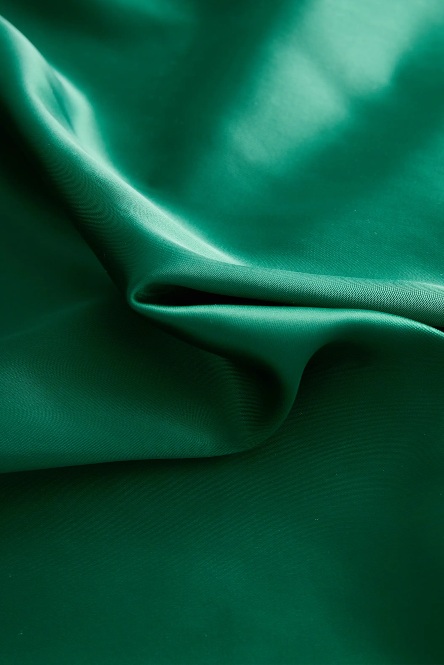 Emerald Satin Deep V-Neck with Lace Trim - Blouse CAAYWORLD