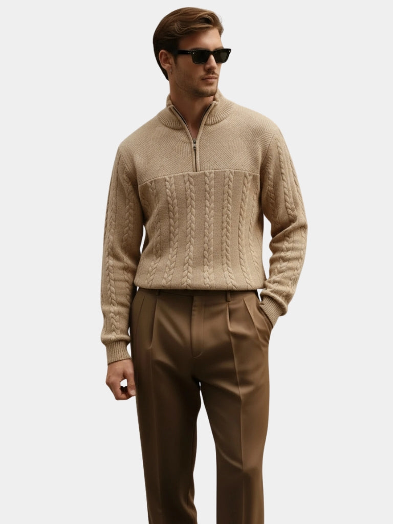 Essential Henley Quarter Zip Pullover - CAAYWORLD CAAYWORLD