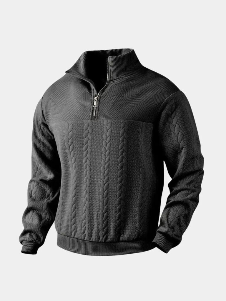 Essential Henley Quarter Zip Pullover - CAAYWORLD CAAYWORLD
