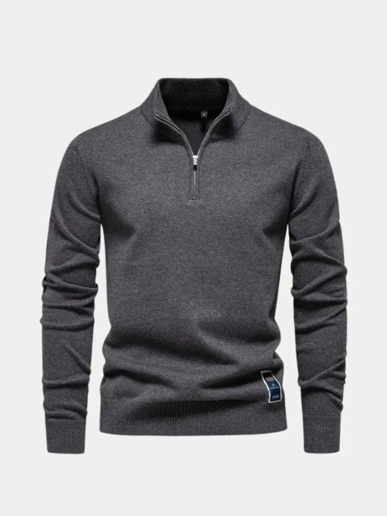 Essential Quarter-Zip Jumper Sweater - CAAYWORLD CAAYWORLD