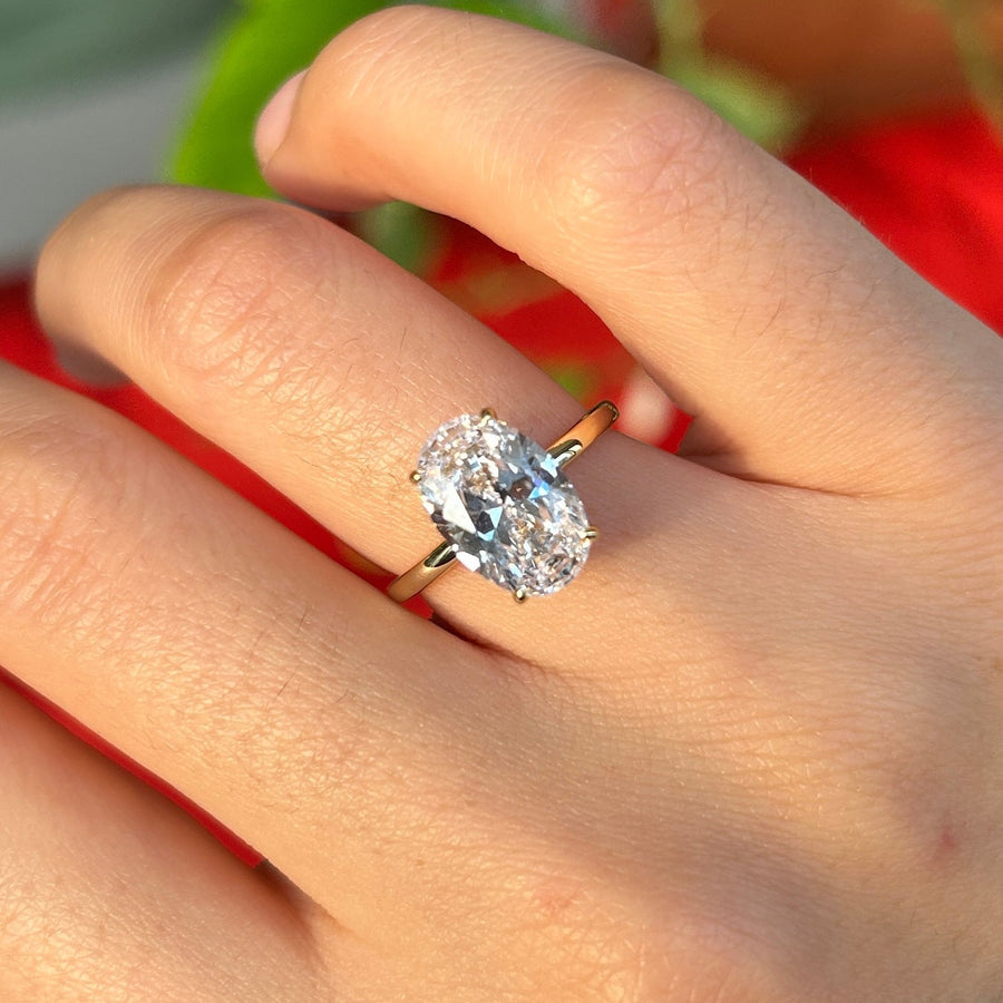 3PCS Oval Cut with Eternity And Plain Band Bridal Set Rings shineofdiamond
