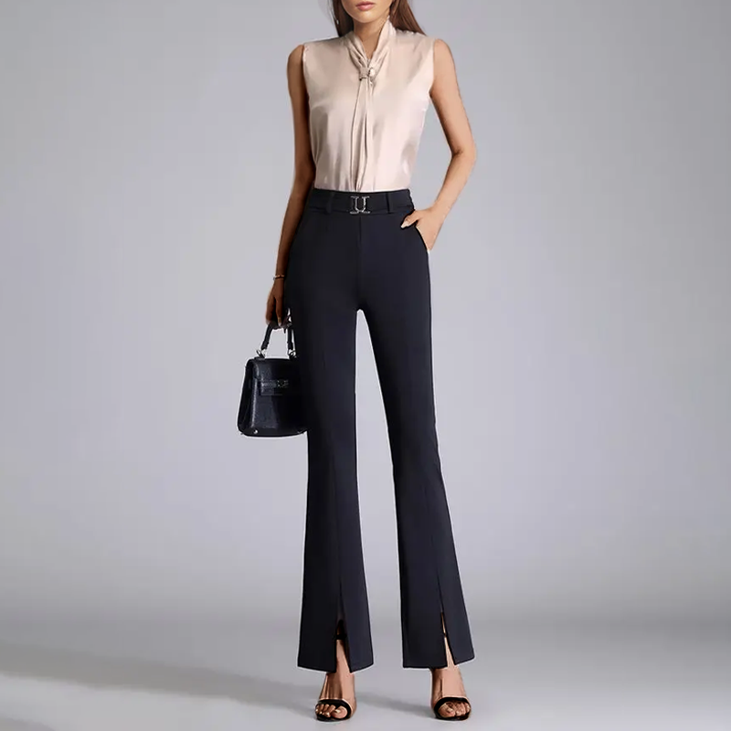 Flared Wide-Leg - Trousers CAAYWORLD