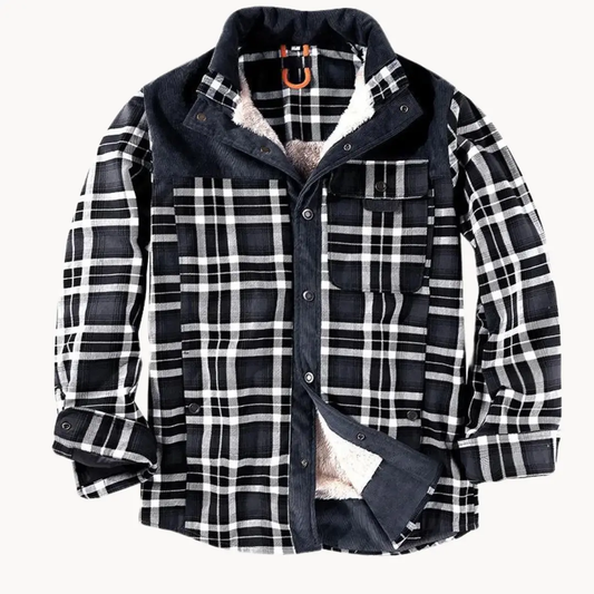 Fleece-Lined Plaid Button-Up - Shirt CASA LARO