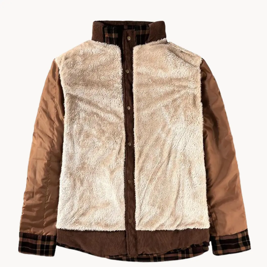 Fleece-Lined Plaid Button-Up - Shirt CAAYWORLD