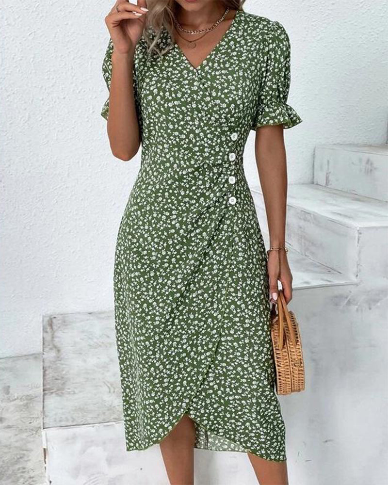 Floral Print - Casual Dress CAAYWORLD