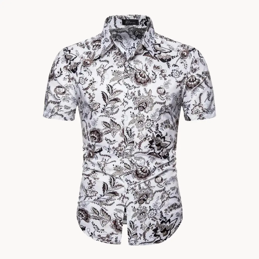 Floral Print Short Sleeve - Polo Shirt CAAYWORLD