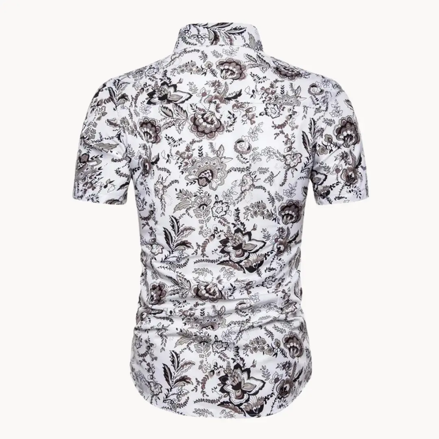 Floral Print Short Sleeve - Polo Shirt CAAYWORLD