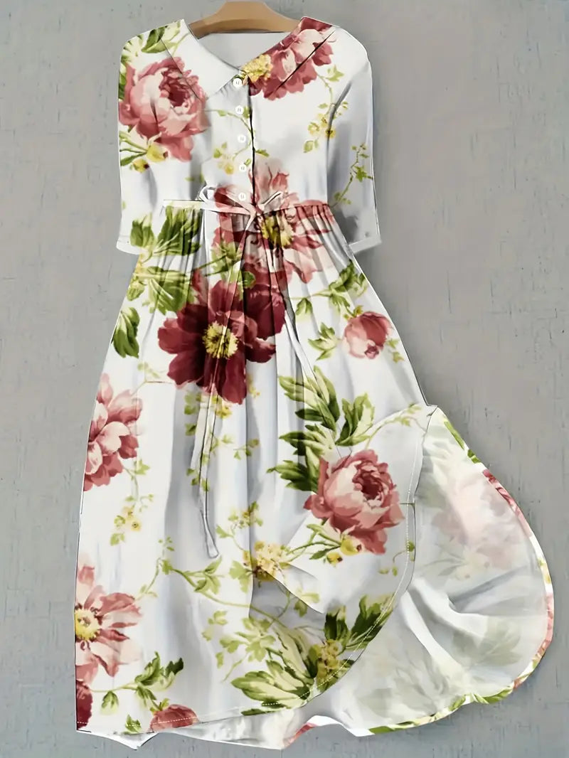 Margot | Elegant floral dress with a statement effect