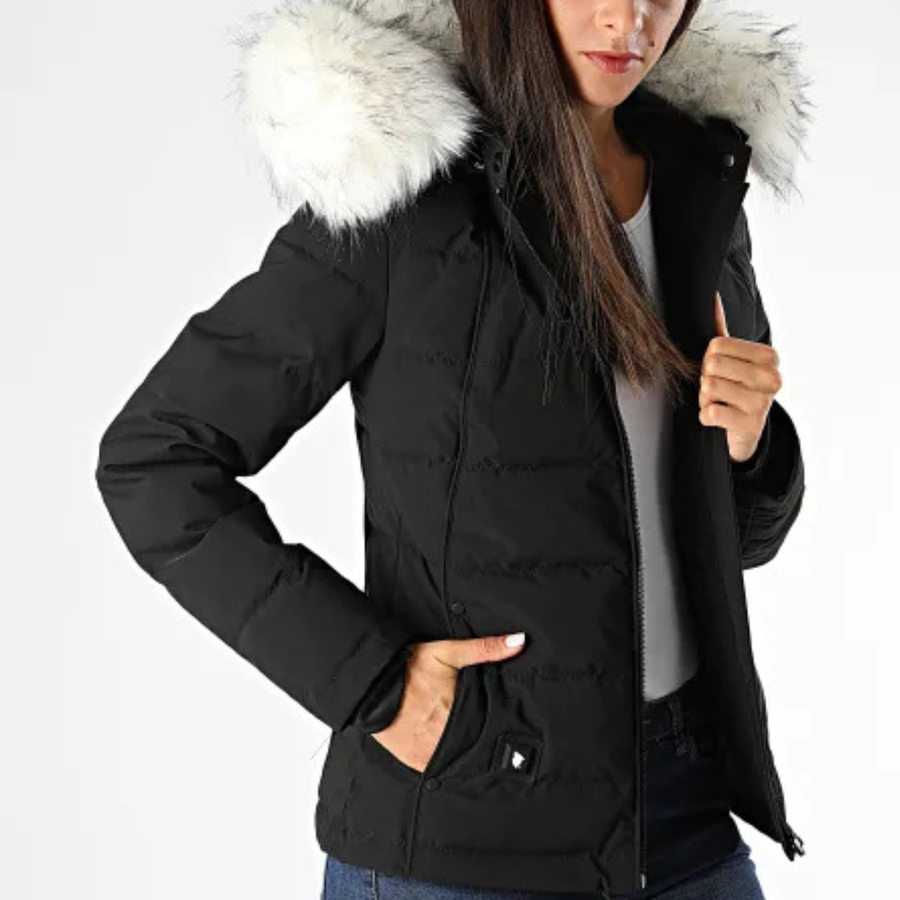 Freya - Heated Women’s Puffer Jacket with Faux Fur Hood CAAYWORLD WOMEN