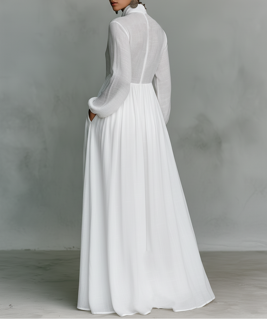 Serena™ | Flowing Button-Front Maxi Dress