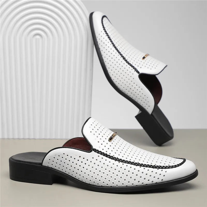 Genuine Leather Slip-On - Mules CAAYWORLD MEN