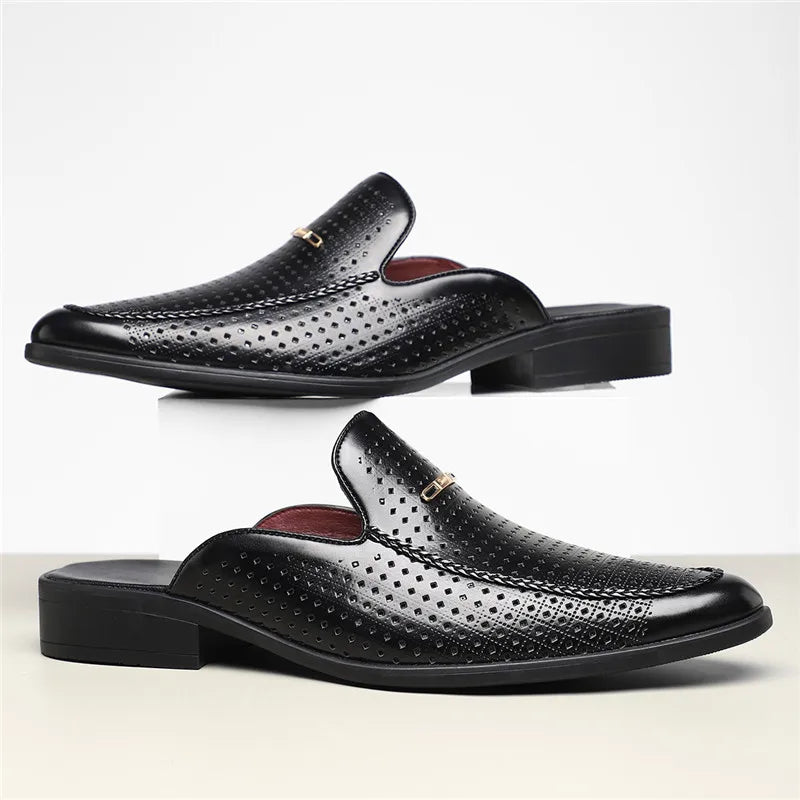 Genuine Leather Slip-On - Mules CAAYWORLD MEN