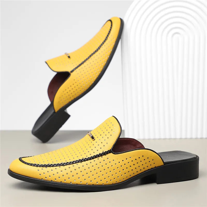 Genuine Leather Slip-On - Mules CAAYWORLD MEN