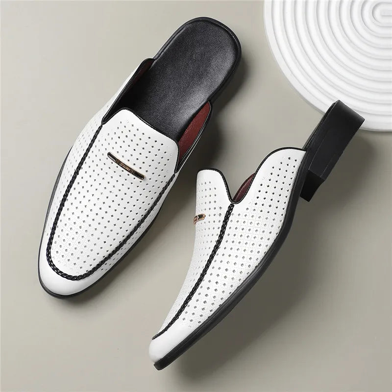 Genuine Leather Slip-On - Mules CAAYWORLD MEN