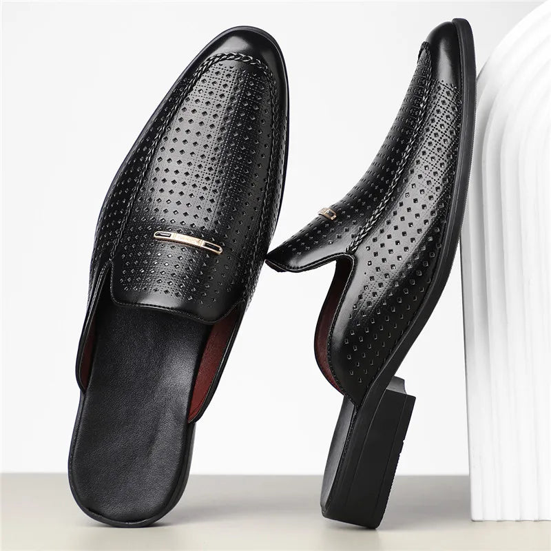 Genuine Leather Slip-On - Mules CAAYWORLD MEN