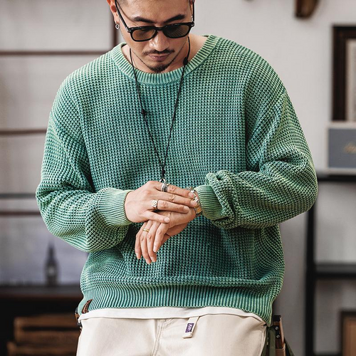 Grid Knit Pullover - Sweater CAAYWORLD MEN
