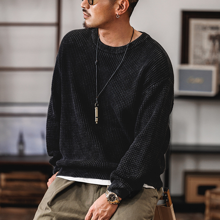 Grid Knit Pullover - Sweater CAAYWORLD MEN