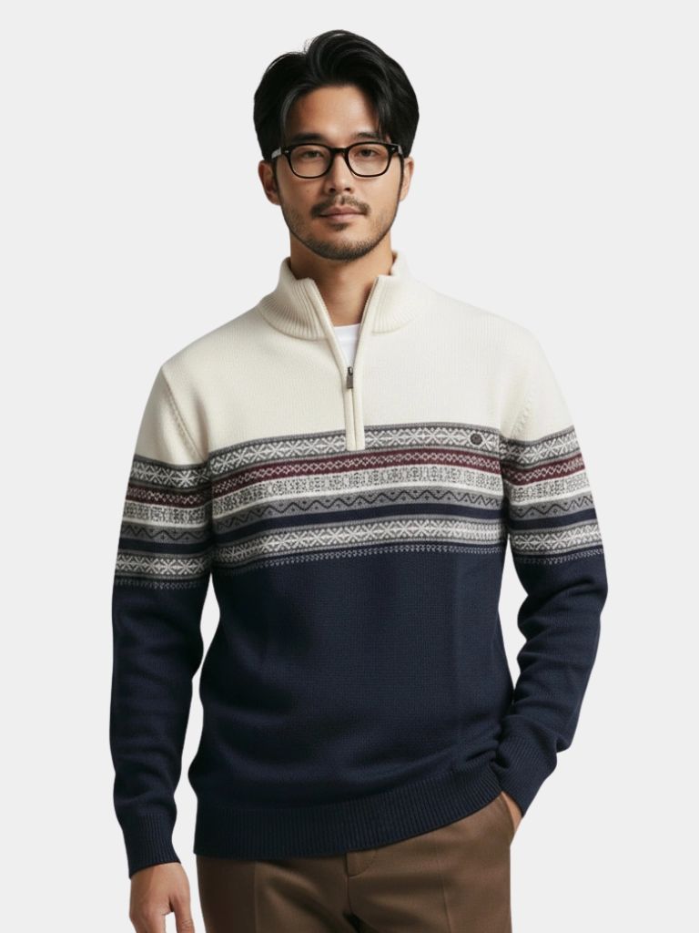 Half Zip Knit Pullover Sweater - CAAYWORLD CAAYWORLD