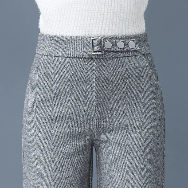 Herringbone Tailored Straight-Leg - Pants CAAYWORLD