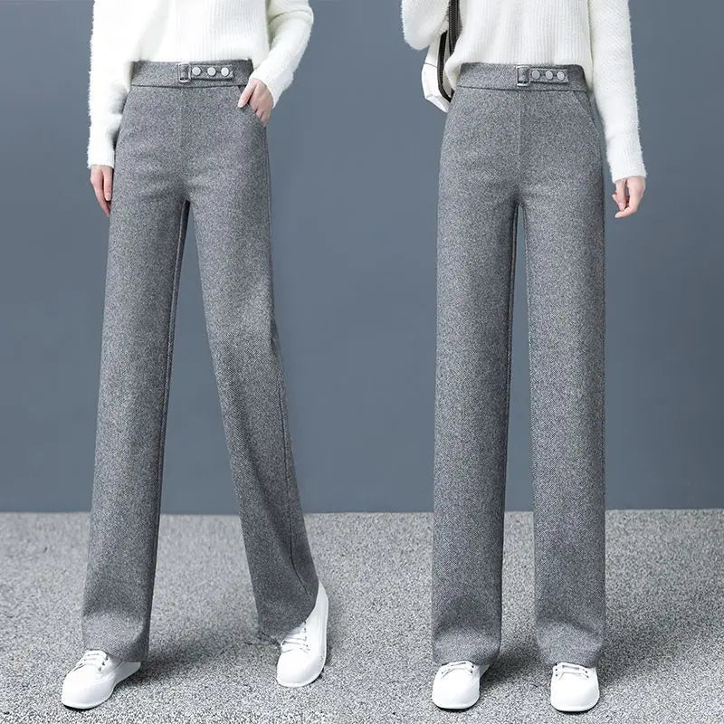 Herringbone Tailored Straight-Leg - Pants CAAYWORLD