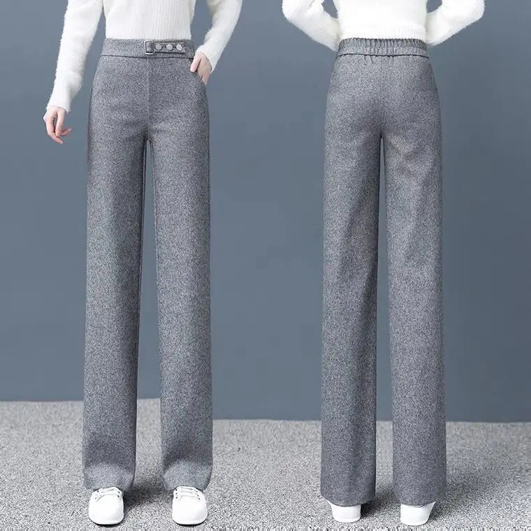 Herringbone Tailored Straight-Leg - Pants CAAYWORLD