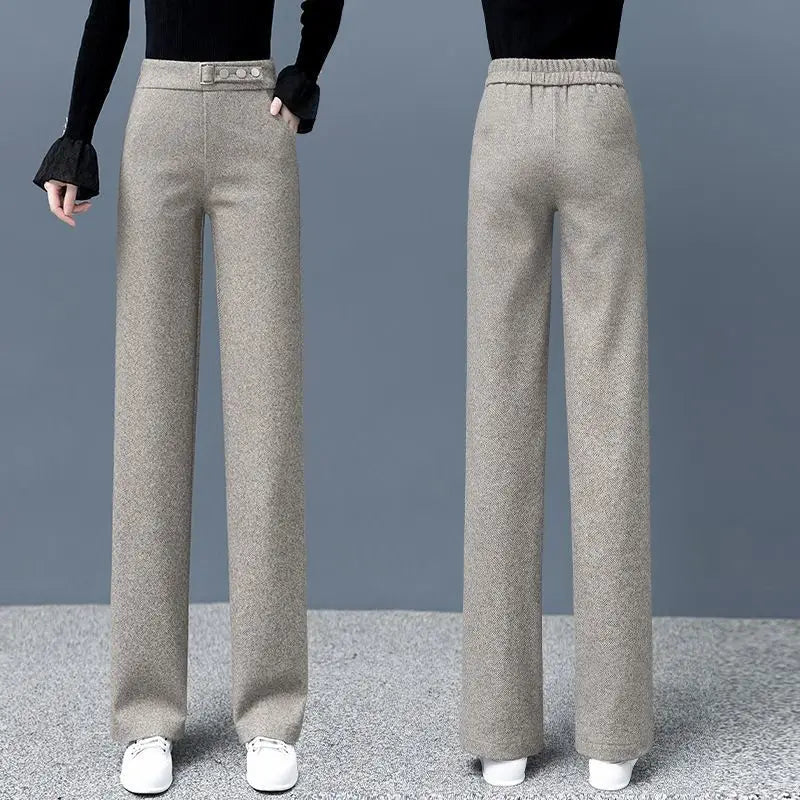 Herringbone Tailored Straight-Leg - Pants CAAYWORLD