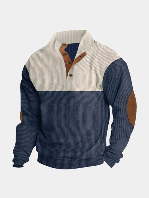 High Collar Corduroy Retro Pullover - CAAYWORLD CAAYWORLD