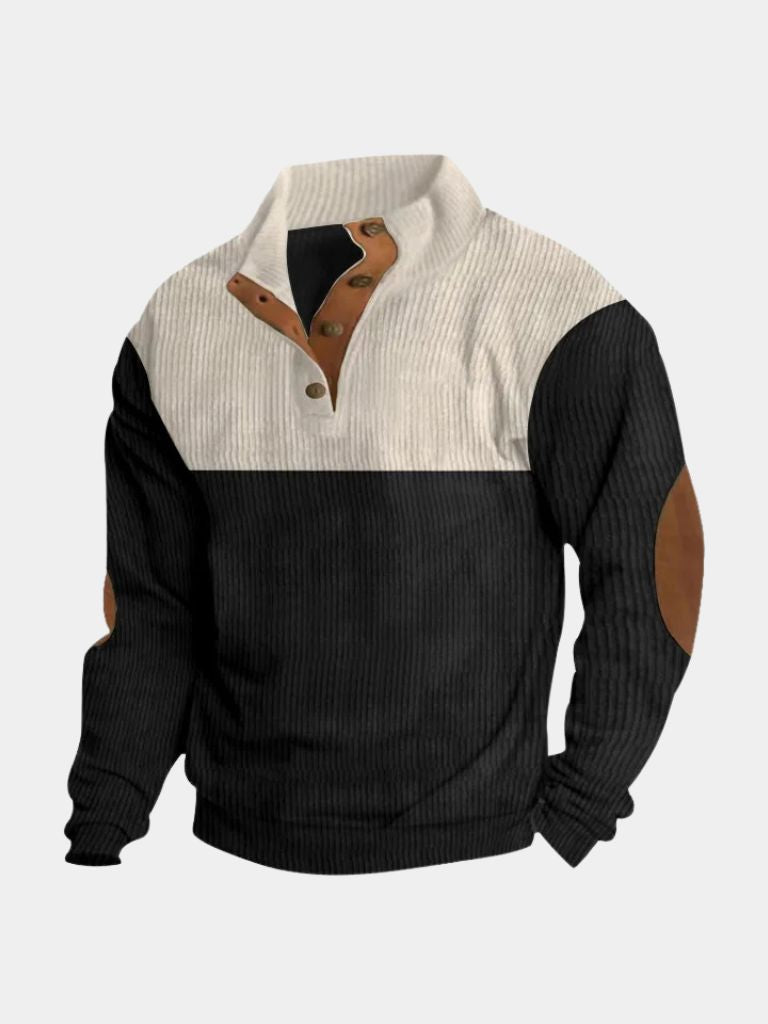 High Collar Corduroy Retro Pullover - CAAYWORLD CAAYWORLD