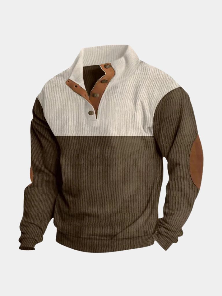 High Collar Corduroy Retro Pullover - CAAYWORLD CAAYWORLD