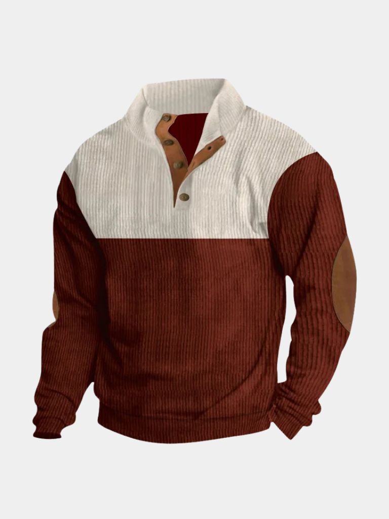 High Collar Corduroy Retro Pullover - CAAYWORLD CAAYWORLD