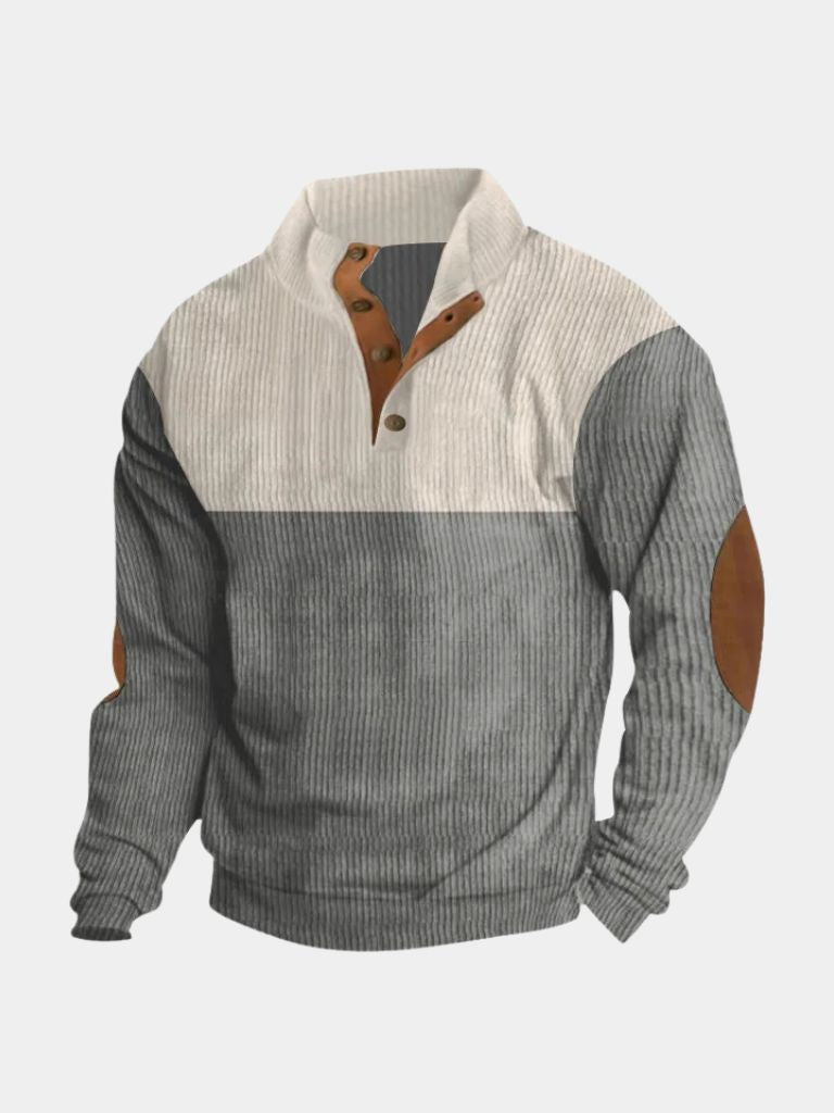 High Collar Corduroy Retro Pullover - CAAYWORLD CAAYWORLD