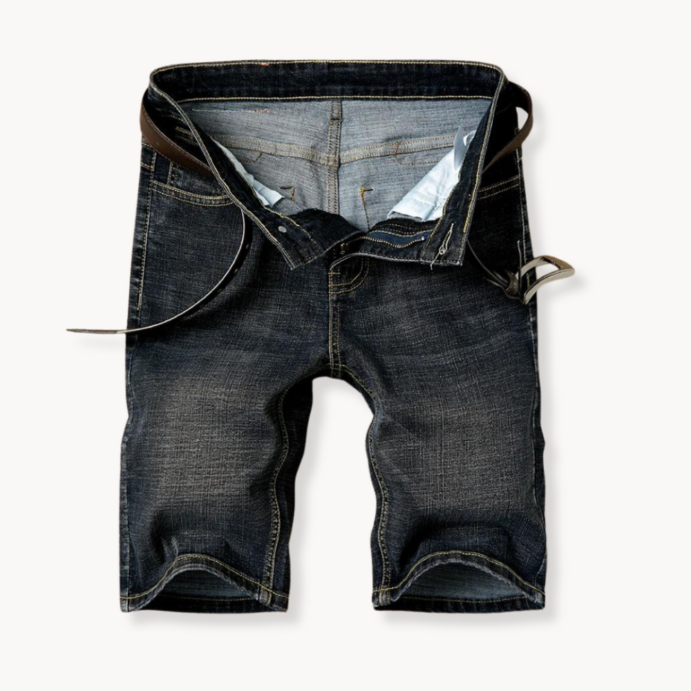 High-Rise Light Wash Frayed Hem - Denim Shorts CASA LARO MEN