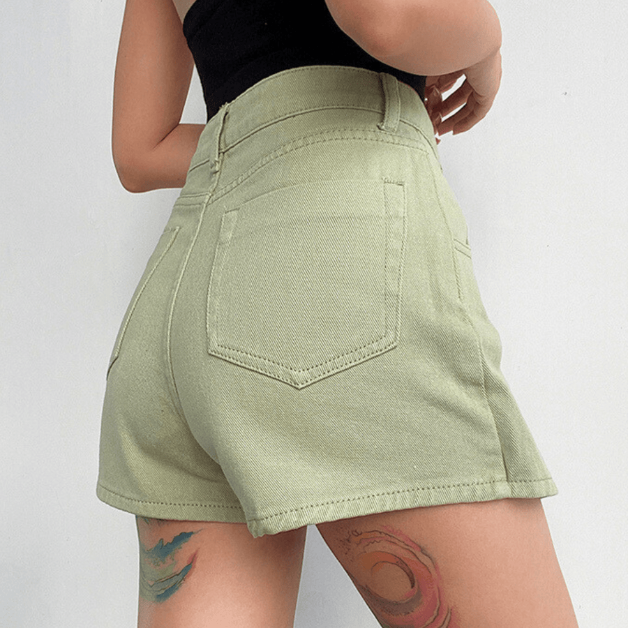 High-Waist Denim Mini - Skort CAAYWORLD