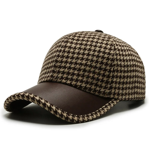Houndstooth Leather - Cap CAAYWORLD MEN