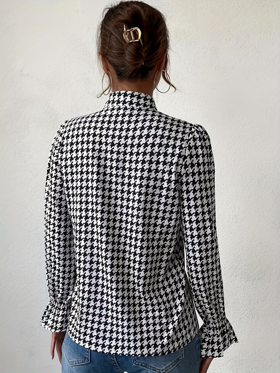 Houndstooth Print - Blouse CAAYWORLD