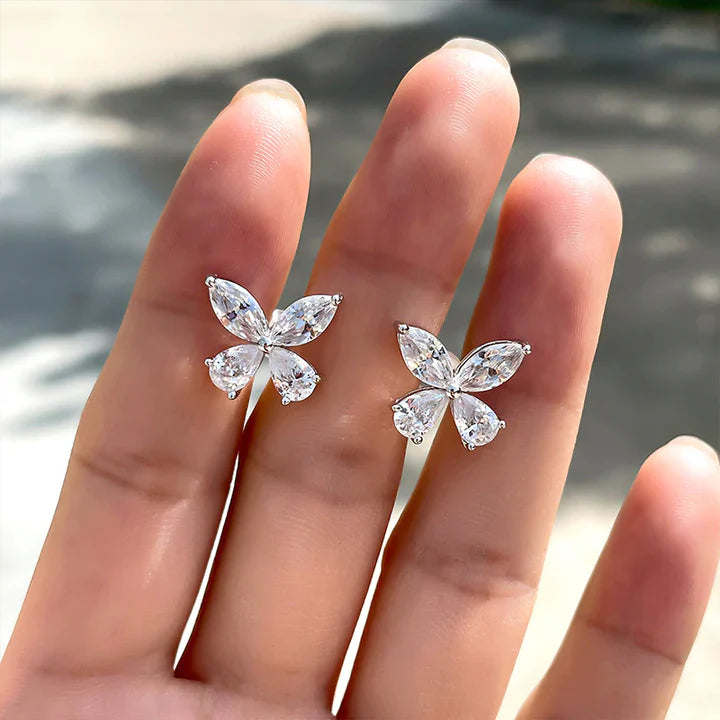 Butterfly Design Sterling Silver Stud Earrings Shineofdiamond
