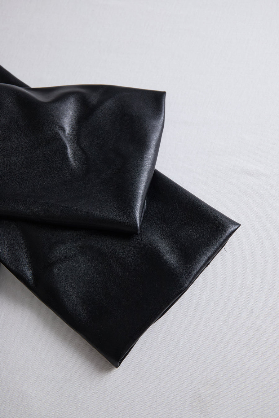 Sleek Black Faux Leather Wrap Mini Dress HWT
