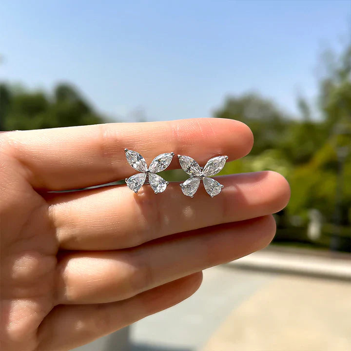 Butterfly Design Sterling Silver Stud Earrings Shineofdiamond