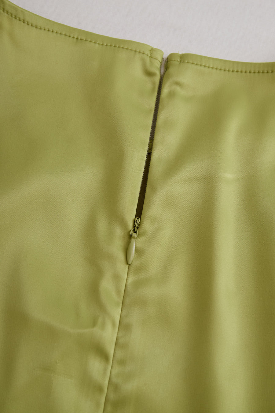 Luxe Olive Green Satin Sleeveless Two-piece Mini Dress HWT