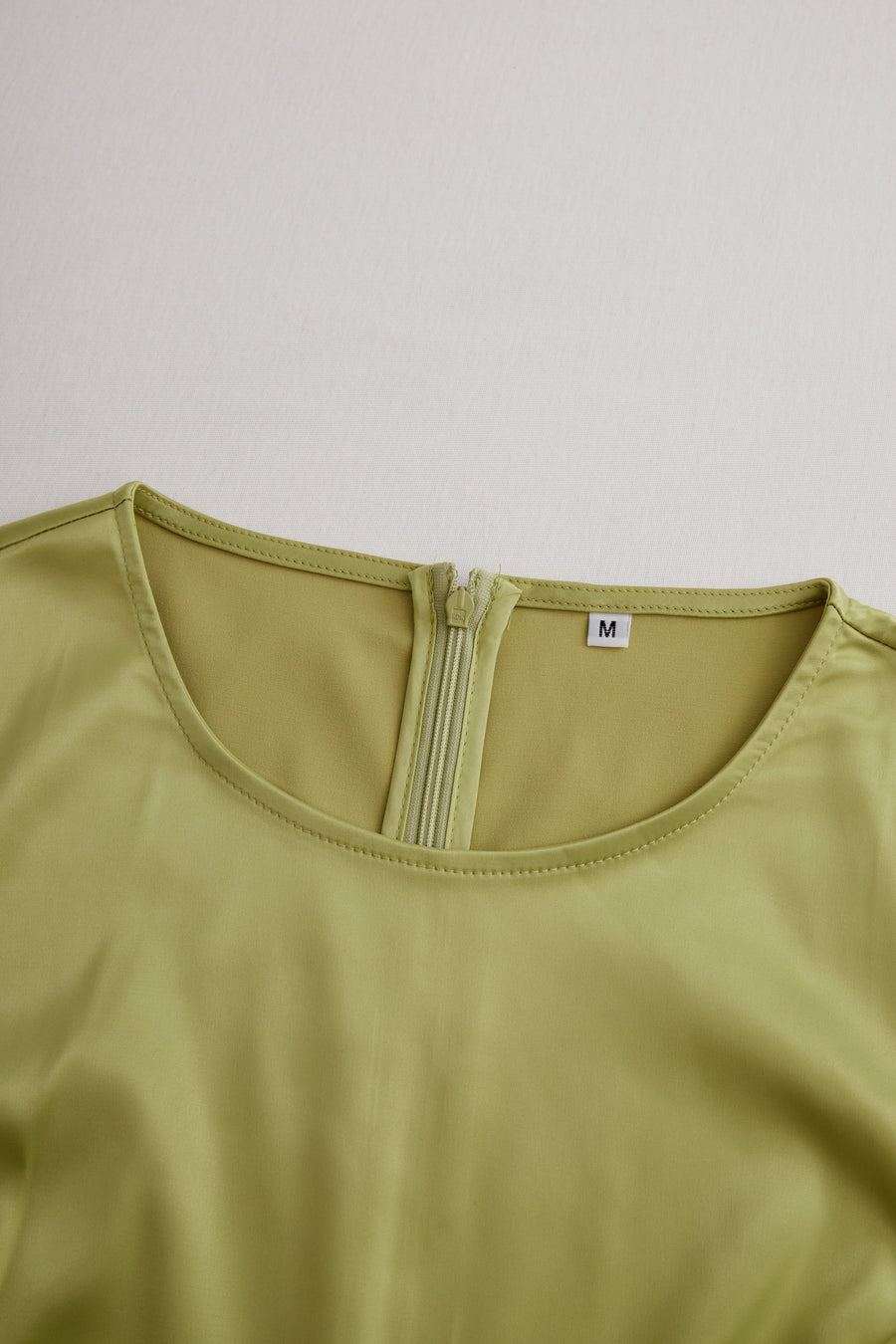 Luxe Olive Green Satin Sleeveless Two-piece Mini Dress HWT