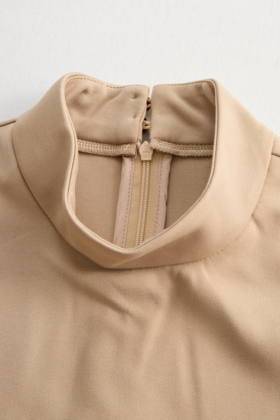 Sophisticated Beige Belted Dress SN