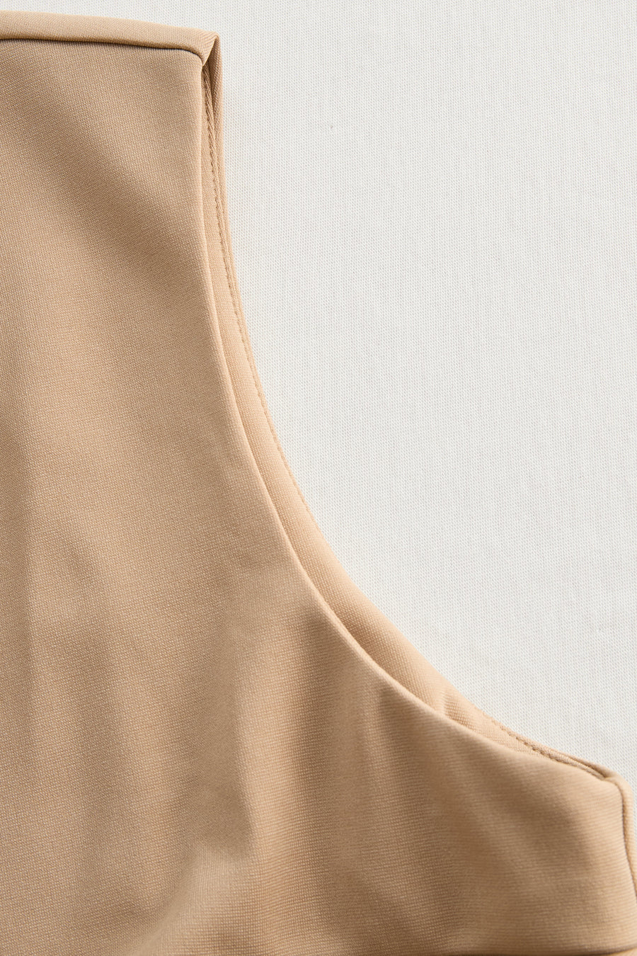 Sophisticated Beige Belted Dress SN