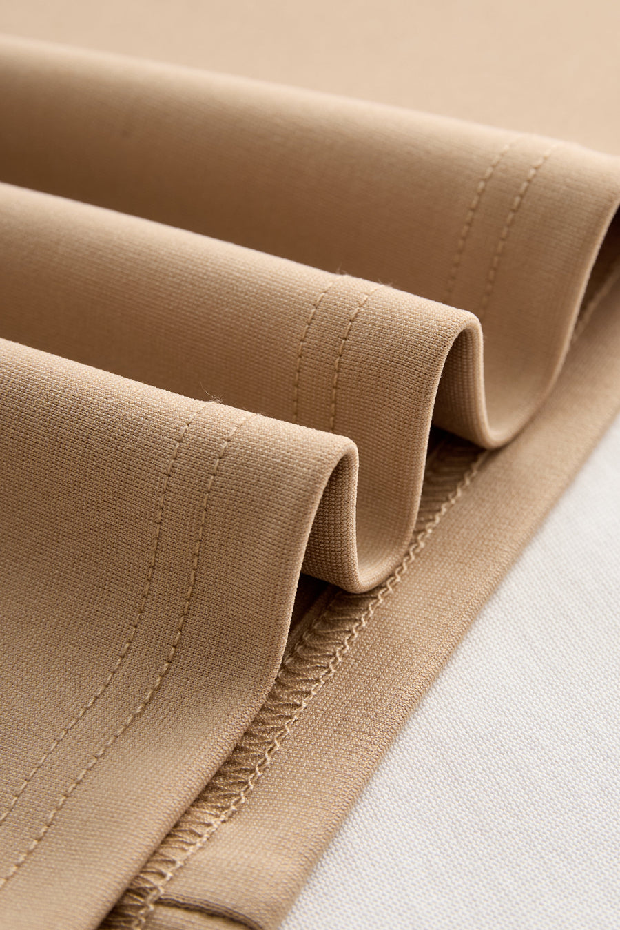 Sophisticated Beige Belted Dress SN
