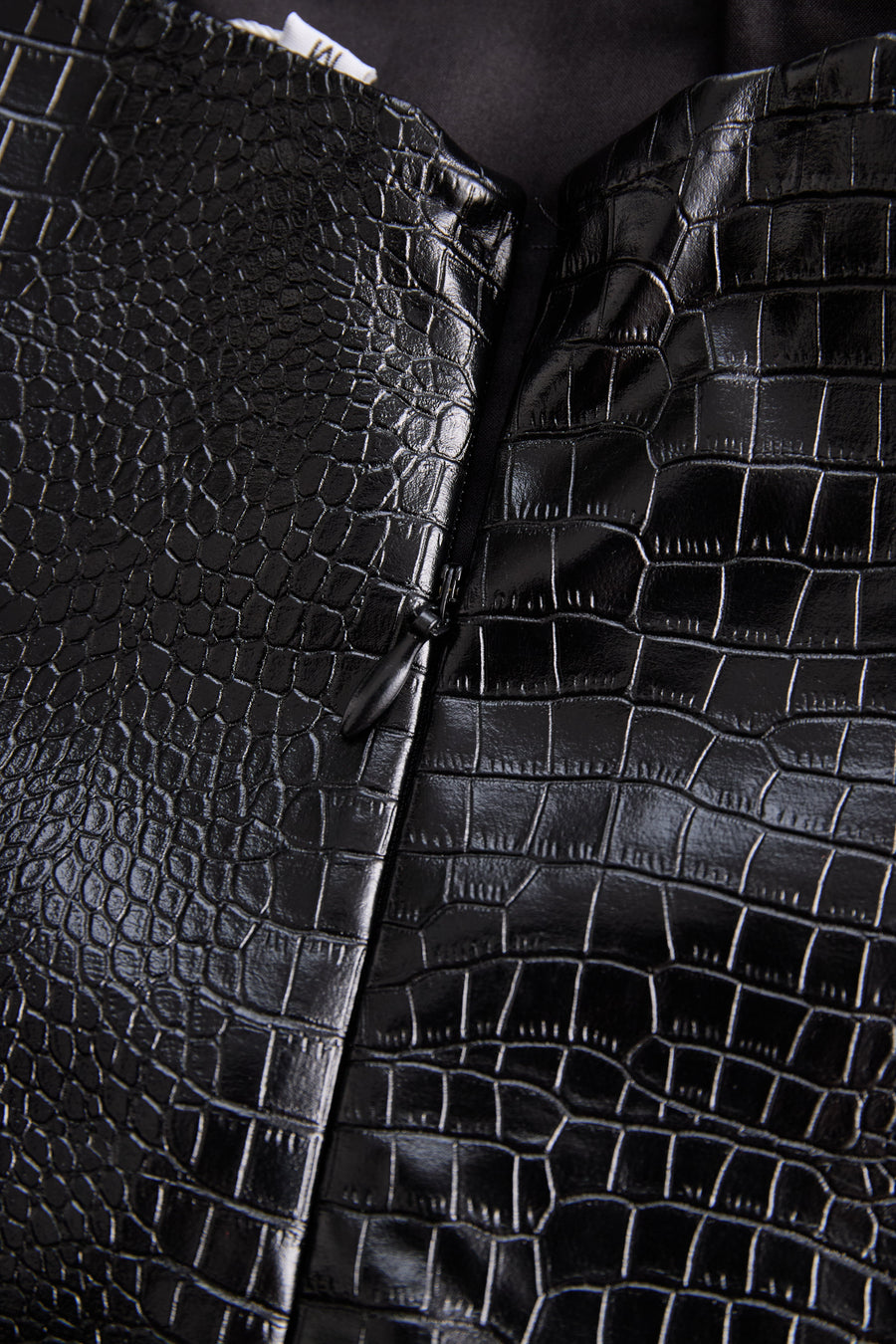 Chic Croc-Effect Faux Leather Halter Mini Dress HWT